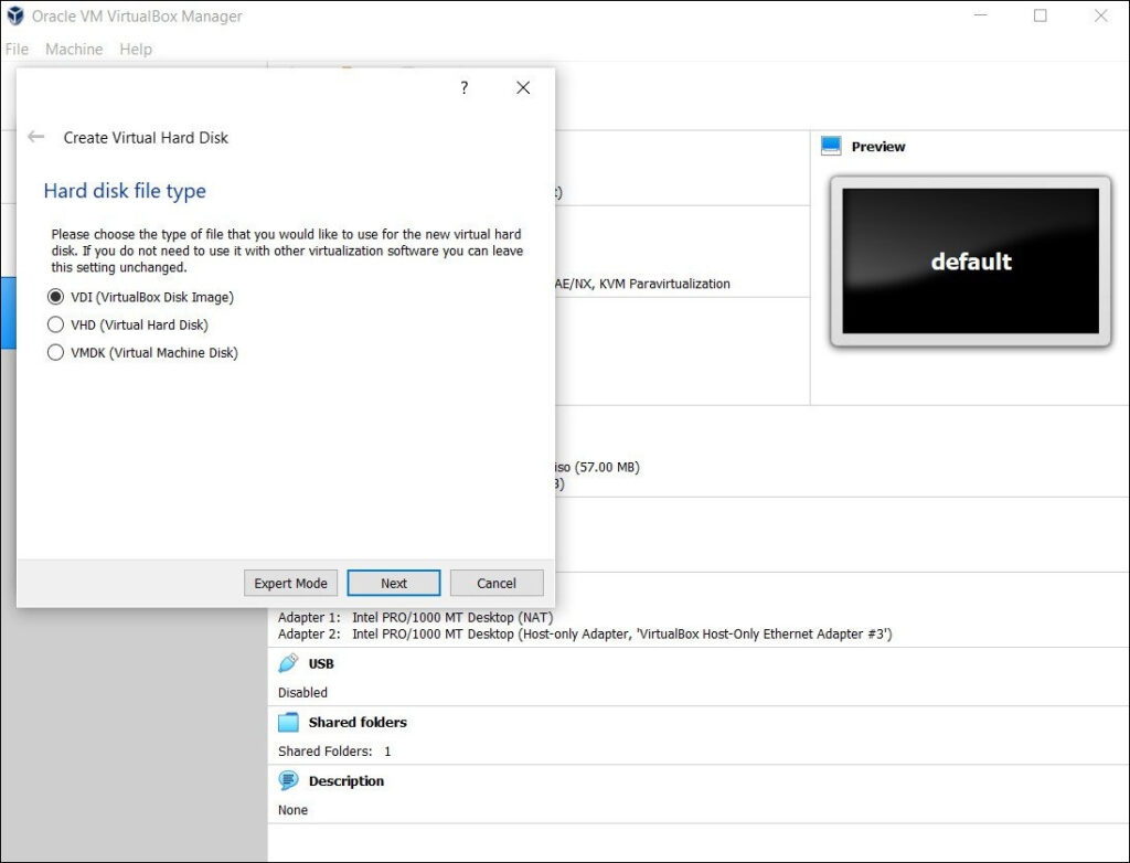 VM Hard Disk Type