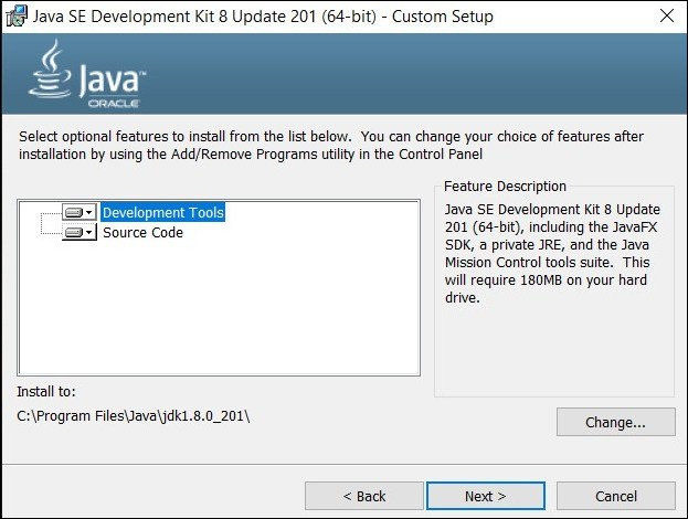 Java Custom Setup Screen