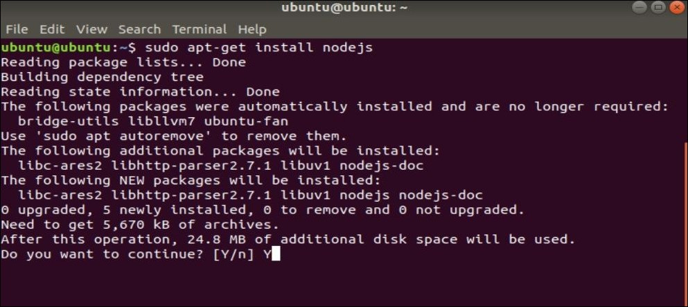 ubuntu install nodejs