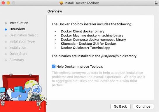 what does docker toolbox install