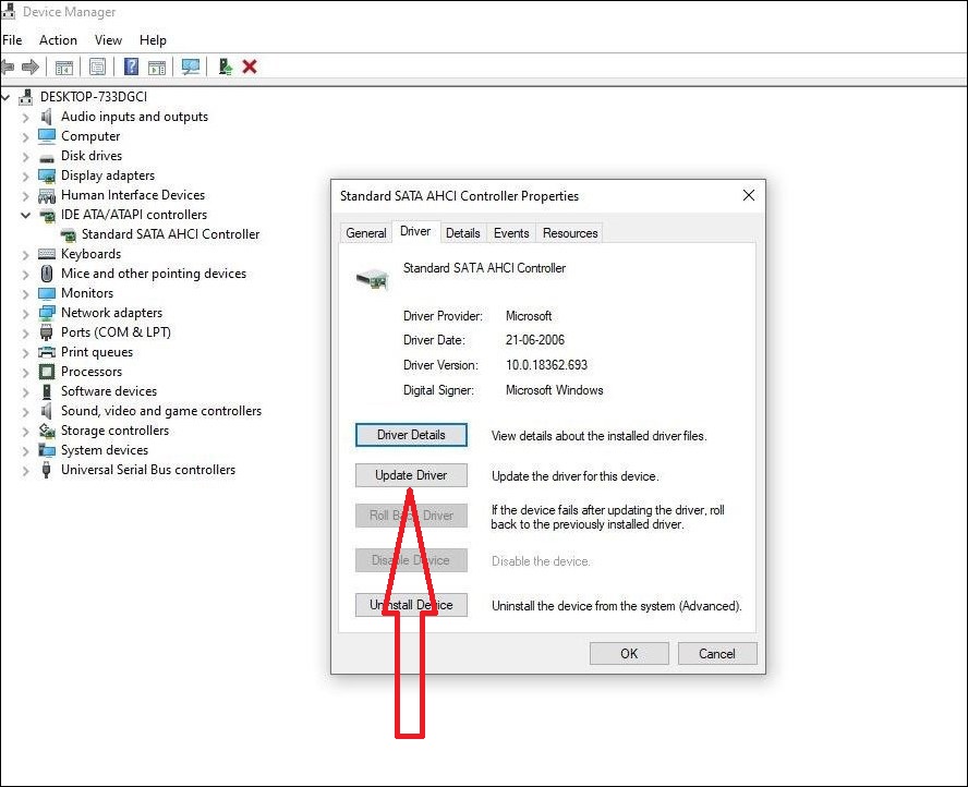 standard sata ahci controller driver update