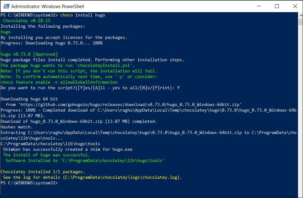 powershell install choco