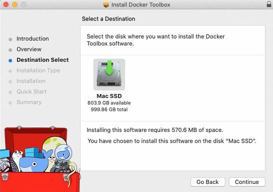docker quickstart terminal window for mac