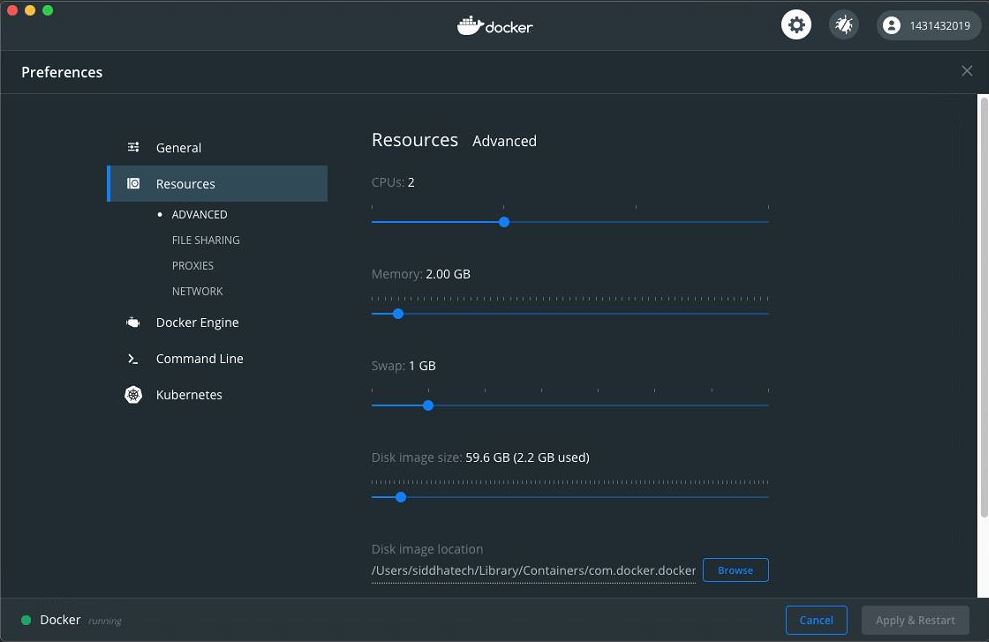 downgrade docker on mac