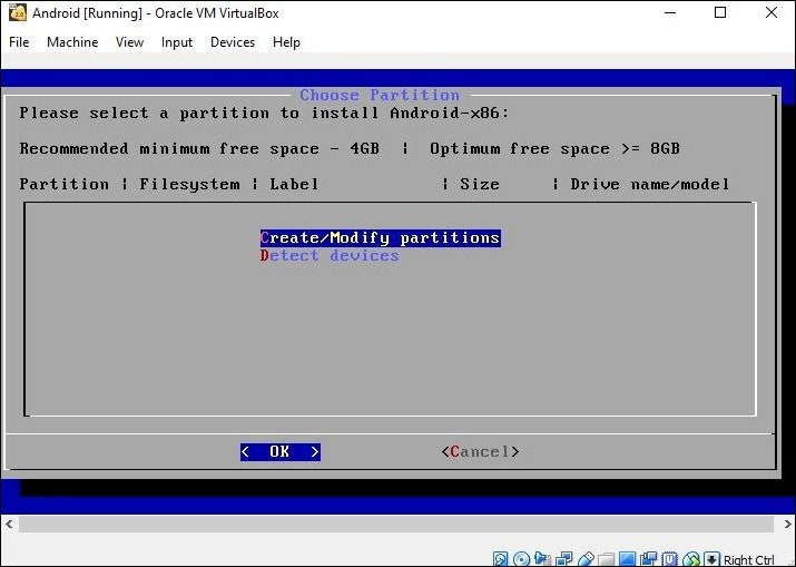 Create Modify Partitions